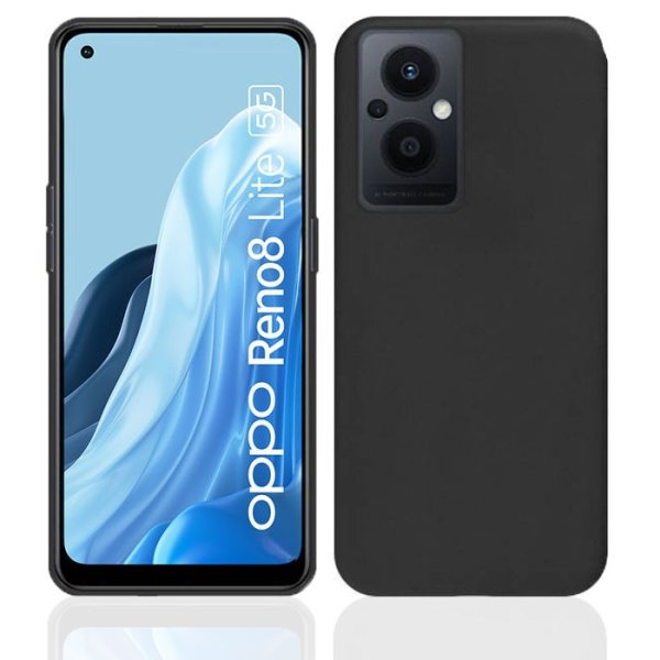 CUSTODIA per OPPO RENO 8 LITE, RENO 7 LITE, RENO 7Z - IN GEL TPU SILICONE SLIM COLORE NERO SATINATO