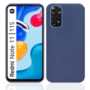 CUSTODIA per XIAOMI REDMI NOTE 11, REDMI NOTE 11S - IN GEL TPU SILICONE SLIM COLORE BLU SATINATO