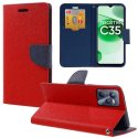 CUSTODIA per REALME C35, NARZO 50A PRIME - FLIP ORIZZONTALE CON STAND, INTERNO IN TPU SILICONE E PORTA CARTE COLORE ROSSO