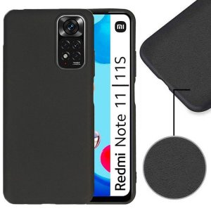 CUSTODIA per XIAOMI REDMI NOTE 11, REDMI NOTE 11S - IN SILICONE EFFETTO SOFT TOUCH CON INTERNO IN MICROFIBRA COLORE NERO