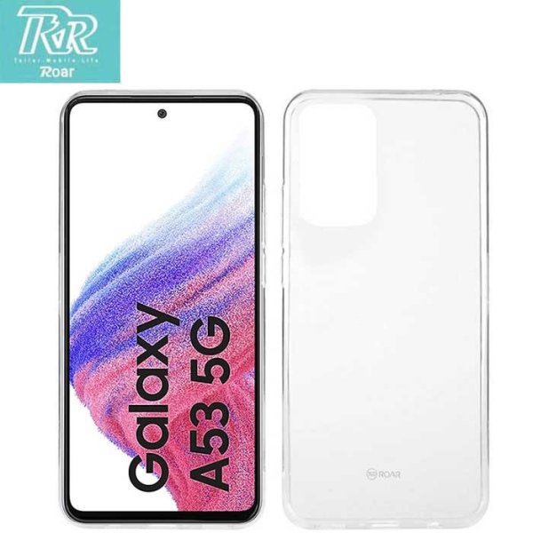 CUSTODIA per SAMSUNG GALAXY A53 5G (SM-A536U) - IN GEL TPU SILICONE TRASPARENTE ALTA QUALITA' ROAR COLORFUL BLISTER