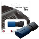 PEN DRIVE 64GB USB 3.2 CON CAPPUCCIO A SCORRIMENTO E ASOLA DI AGGANCIO COLORE NERO E BLU DTXM/64GB KINGSTON