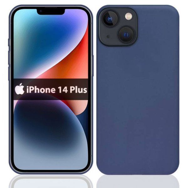 CUSTODIA per APPLE IPHONE 14 PLUS (6.7") IN GEL TPU SILICONE SLIM COLORE BLU SATINATO