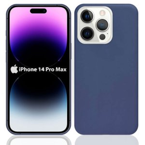 CUSTODIA per APPLE IPHONE 14 PRO MAX (6.7") IN GEL TPU SILICONE SLIM COLORE BLU SATINATO