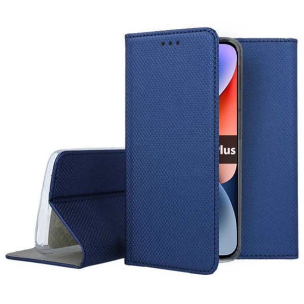 CUSTODIA per APPLE IPHONE 14 PLUS (6.7") FLIP ORIZZONTALE con CHIUSURA MAGNETICA INVISIBILE E INTERNO IN TPU COLORE BLU