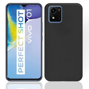 CUSTODIA per VIVO Y01, Y15s IN GEL TPU SILICONE SLIM COLORE NERO SATINATO