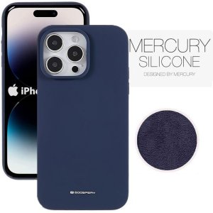 CUSTODIA per APPLE IPHONE 14 PRO MAX (6.7") IN SILICONE CON INTERNO IN MICROFIBRA COLORE BLU ALTA QUALITA' MERCURY BLISTER