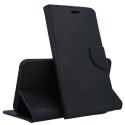 CUSTODIA per APPLE IPHONE 14 PLUS (6.7") - FLIP ORIZZONTALE CON INTERNO IN TPU SILICONE, STAND E TASCHE PORTA CARTE COLORE NERO