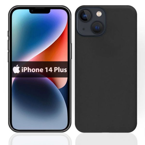 CUSTODIA per APPLE IPHONE 14 PLUS (6.7") IN GEL TPU SILICONE SLIM COLORE NERO SATINATO