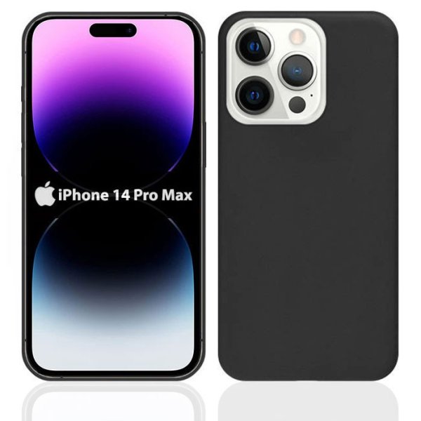 CUSTODIA per APPLE IPHONE 14 PRO MAX (6.7") IN GEL TPU SILICONE SLIM COLORE NERO SATINATO