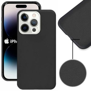 CUSTODIA per APPLE IPHONE 14 PRO (6.1") IN SILICONE CON EFFETTO SOFT TOUCH ED INTERNO IN MICROFIBRA COLORE NERO