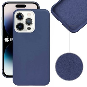 CUSTODIA per APPLE IPHONE 14 PRO (6.1") IN SILICONE CON EFFETTO SOFT TOUCH ED INTERNO IN MICROFIBRA COLORE BLU