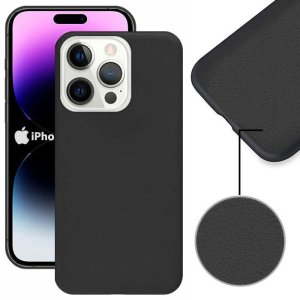 CUSTODIA per APPLE IPHONE 14 PRO MAX (6.7") IN SILICONE CON EFFETTO SOFT TOUCH ED INTERNO IN MICROFIBRA COLORE NERO