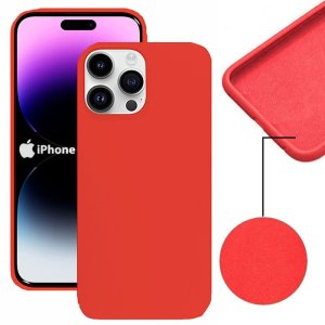 CUSTODIA per APPLE IPHONE 14 PRO MAX (6.7") IN SILICONE CON EFFETTO SOFT TOUCH ED INTERNO IN MICROFIBRA COLORE ROSSO