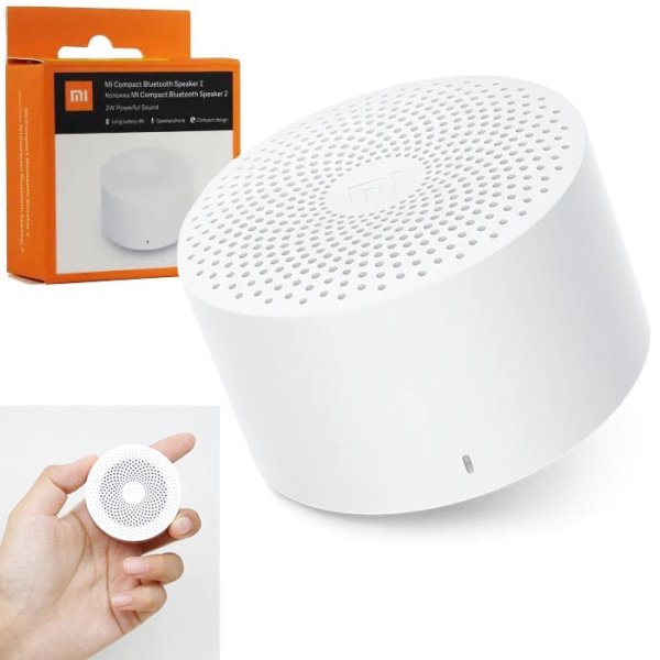 MINI CASSA SPEAKER BLUETOOTH 4.2 XIAOMI MI COMPACT per SMARTPHONE E TABLET CON MICROFONO E LACCIO DA POLSO COLORE BIANCO