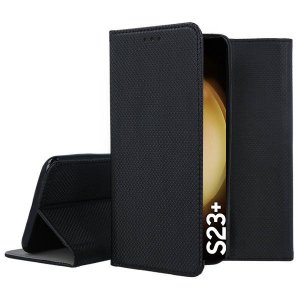 CUSTODIA per SAMSUNG GALAXY S23 PLUS (SM-G916) - FLIP ORIZZONTALE CON CHIUSURA MAGNETICA INVISIBILE ED INTERNO IN TPU NERO