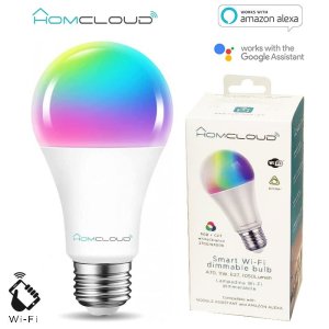 LAMPADINA SMART BULB WIFI 11W A70 COLORE BIANCO E MULTICOLORE COMPATIBILE CON ALEXA E GOOGLE ASSISTANT - ATTACCO E27 HOMCLOUD