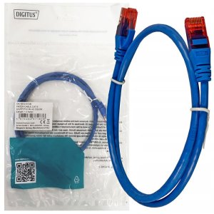 CAVO DI RETE PATCH CAT6 - LUNGHEZZA 1 MT - U/UTP IN RAME CONNETTORI RJ-45 COLORE BLU DK-1612-010/B DIGITUS