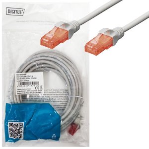 CAVO DI RETE PATCH CAT6 - LUNGHEZZA 5 MT - U/UTP IN RAME CONNETTORI RJ-45 COLORE GRIGIO DK-1612-050 DIGITUS