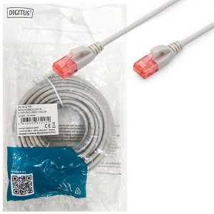 CAVO DI RETE PATCH CAT6 - LUNGHEZZA 10 MT - U/UTP IN RAME CONNETTORI RJ-45 COLORE GRIGIO DK-1612-100 DIGITUS