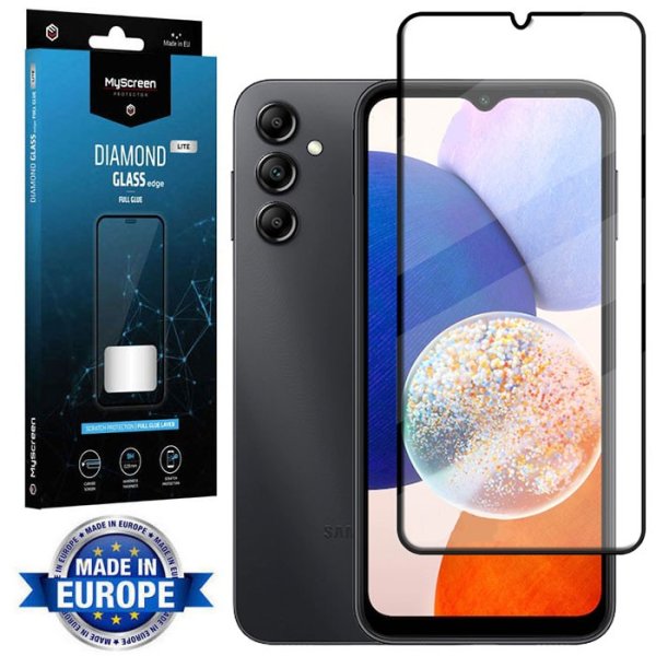 PELLICOLA per SAMSUNG GALAXY A34 5G (SM-A346) IN VETRO TEMPERATO FULL FACE 9H - FULL GLUE CORNICE NERA MYSCREEN DIAMOND LITE