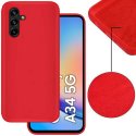 CUSTODIA per SAMSUNG GALAXY A34 5G (SM-A346) IN SILICONE EFFETTO SOFT TOUCH CON INTERNO IN MICROFIBRA COLORE ROSSO