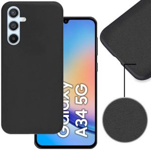 CUSTODIA per SAMSUNG GALAXY A34 5G (SM-A346) IN SILICONE EFFETTO SOFT TOUCH CON INTERNO IN MICROFIBRA COLORE NERO