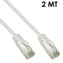 CAVO DI RETE PATCH CAT6 - LUNGHEZZA 2 MT - NON SCHERMATO UTP CONNETTORI RJ-45 COLORE GRIGIO LINK LK6U020P