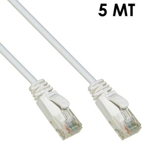 CAVO DI RETE PATCH CAT6 - LUNGHEZZA 5 MT - NON SCHERMATO UTP CONNETTORI RJ-45 COLORE GRIGIO LINK LK6U050P