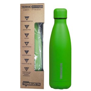 BOTTIGLIA TERMICA PERSONALIZZABILE CON LETTERE ADESIVE IRIDESCENTI - CAPACITA' 500 ML - COLORE VERDE TERMOZETA 76031MG