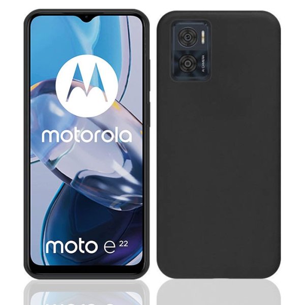 CUSTODIA per MOTOROLA MOTO E22, MOTO E22i - IN GEL TPU SILICONE SLIM COLORE NERO SATINATO