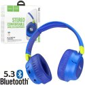 CUFFIA BLUETOOTH 5.3 - PADIGLIONI RIPIEGABILI, FASCIA REGOLABILE, MICROFONO INTEGRATO E SLOT SCHEDE TF E AUX BLU W43 HOCO