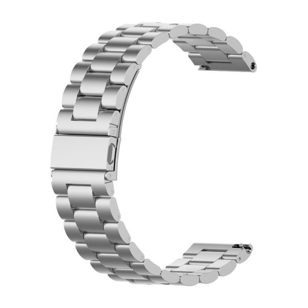 CINTURINO DA POLSO 22mm UNIVERSALE PER OROLOGI E SMARTWATCH IN METALLO A MAGLIA LARGA CON CHIUSURA DEPLOYANTE SILVER