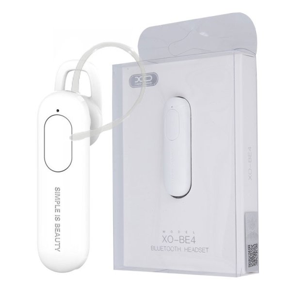 AURICOLARE BLUETOOTH 4.2 MONO CON ARCHETTO E RAGGIO D'AZIONE FINO A 10 MT COLORE BIANCO XO BE4 BLISTER