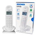 CORDLESS ECO DECT SEMPLICE ED AFFIDABILE CON MEMORIZZAZIONE CHIAMATE E VOLUME REGOLABILE COLORE BIANCO LOTUS BRONDI