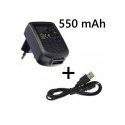 CARICATORE DA RETE 550mAh CON 1 PORTA USB + CAVO USB per MOTOROLA M3188, SAMSUNG C250 - NERO SEGUE COMPATIBILITA'.. (TC00.D160)