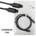 CAVO AUDIO IN FIBRA OTTICA DIGITALE TOSLINK DA CONNETTORE TIPO A MASCHIO a TIPO A MASCHIO LUNGHEZZA 1 MT NERO LP1108 LINK