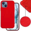 CUSTODIA per APPLE IPHONE 15 PLUS (6.7") IN SILICONE EFFETTO SOFT TOUCH CON INTERNO IN MICROFIBRA COLORE ROSSO