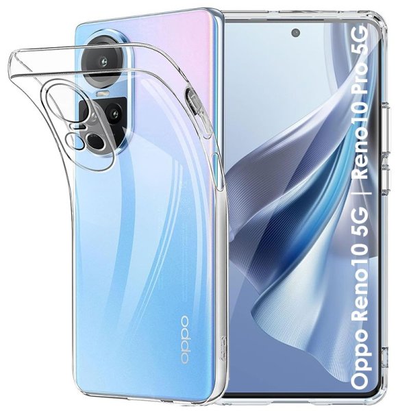 CUSTODIA per OPPO RENO 10 (5G), RENO 10 PRO (5G) IN GEL TPU SILICONE 1,8mm TRASPARENTE