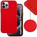 CUSTODIA per APPLE IPHONE 15 PRO (6.1") IN SILICONE EFFETTO SOFT TOUCH CON INTERNO IN MICROFIBRA COLORE ROSSO