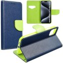 CUSTODIA per APPLE IPHONE 15 PRO MAX (6.7") - FLIP ORIZZONTALE CON INTERNO IN TPU, STAND, PORTA CARTE E CHIUSURA MAGNETICA BLU