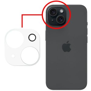 PELLICOLA per APPLE IPHONE 15 (6.1"), IPHONE 15 PLUS (6.7") IN VETRO TEMPERATO 5D PER BLOCCO LENTI FOTOCAMERA POSTERIORE