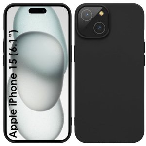 CUSTODIA per APPLE IPHONE 15 (6.1") IN GEL TPU SILICONE SLIM COLORE NERO SATINATO