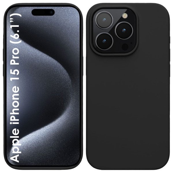 CUSTODIA per APPLE IPHONE 15 PRO (6.1") IN GEL TPU SILICONE SLIM COLORE NERO SATINATO