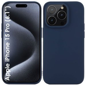 CUSTODIA per APPLE IPHONE 15 PRO (6.1") IN GEL TPU SILICONE SLIM COLORE BLU SATINATO