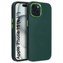 CUSTODIA per APPLE IPHONE 15 (6.1") IN GEL TPU SILICONE COLORE VERDE CON CORNICE FOTOCAMERA E COPRI TASTI METALLIZZATI