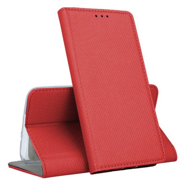 CUSTODIA per APPLE IPHONE 15 PRO MAX (6.7") FLIP ORIZZONTALE con CHIUSURA MAGNETICA INVISIBILE E INTERNO IN TPU COLORE ROSSO