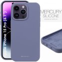 CUSTODIA per APPLE IPHONE 15 PRO (6.1") IN SILICONE CON INTERNO IN MICROFIBRA COLORE LAVANDA ALTA QUALITA' MERCURY BLISTER