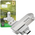 PEN DRIVE 16GB 2in1 CON ATTACCO USB 3.0 E TYPE-C VELOCITA' IN LETTURA FINO A 120MB/s IN METALLO COLORE SILVER OTG UD10 HOCO