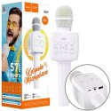 MICROFONO KARAOKE CON CASSA INTEGRATA 5W BLUETOOTH 5.0 - SLOT MICRO SD E USB - JACK 3.5mm PER CUFFIE COLORE BIANCO BK5 HOCO